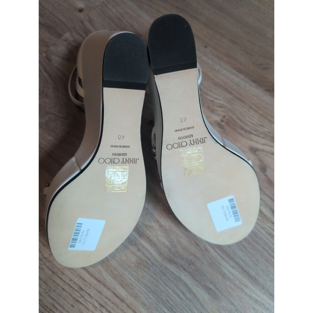Jimmy Choo Bing Wedge 120 Heels Womens EU 40 Off White Latte - Picture 14 of 15